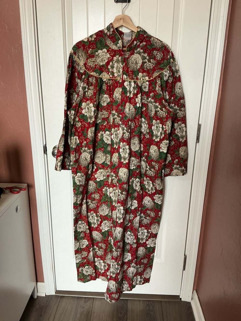 Vintage Carole 100% Cotton Floral Long Sleeves House Dress Size XL